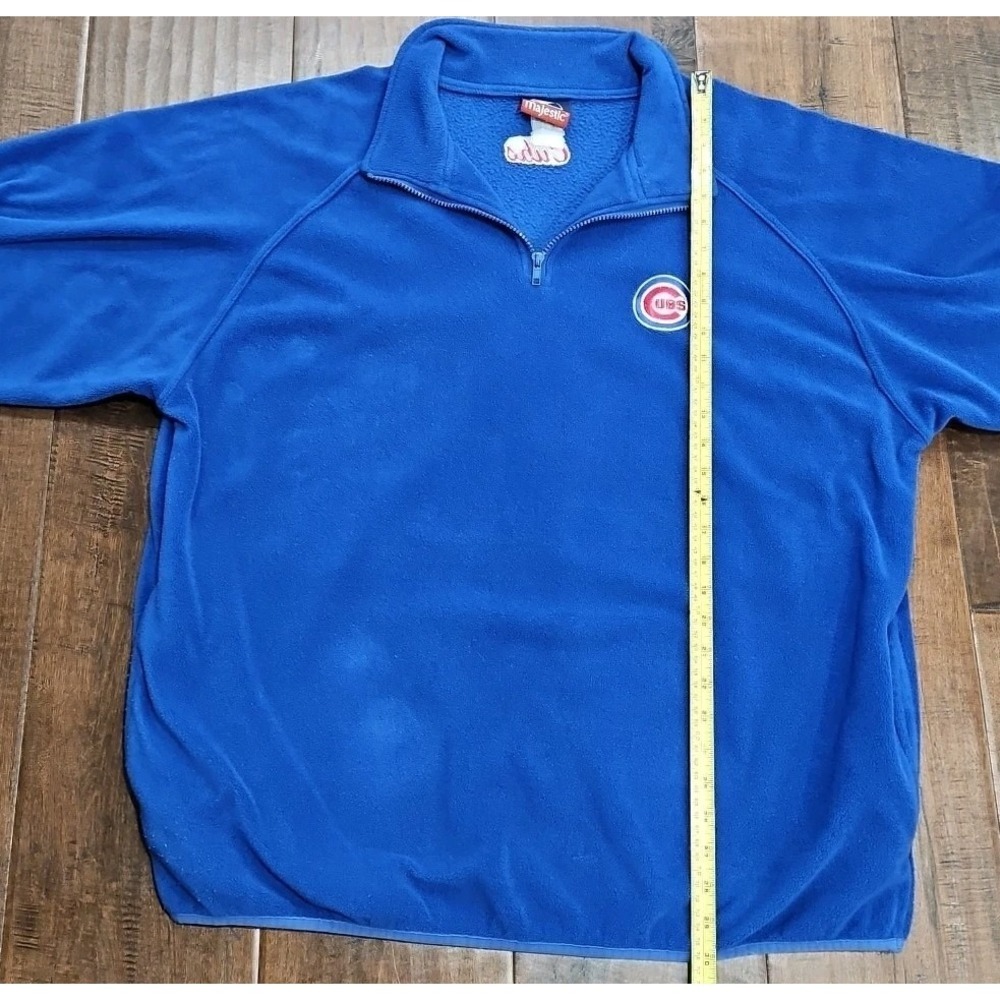 Vintage Chicago Cubs Majestic Fleece 1/4-Zip Pullover Jacket Size XXL - Picture 10 of 14